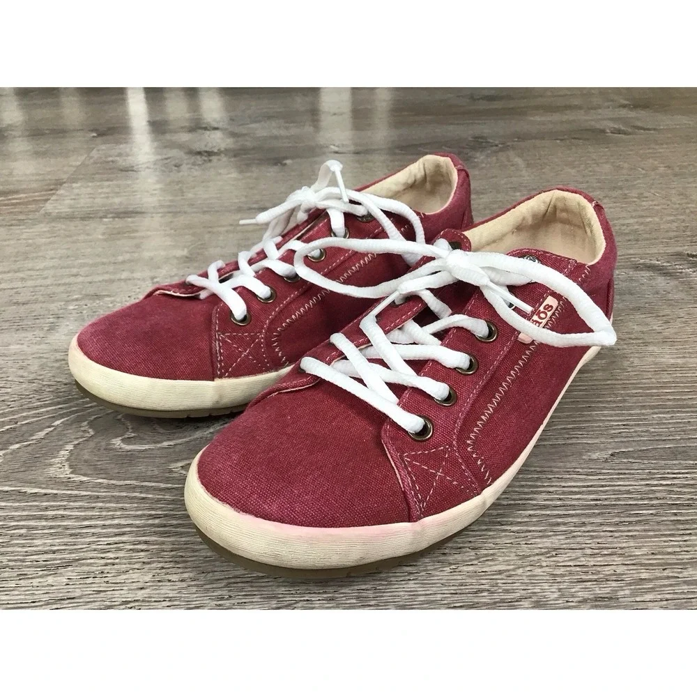 Taos Star Red Canvas Women's Size 7.5 Comfort Walking Sneakers Shoes STA-12844